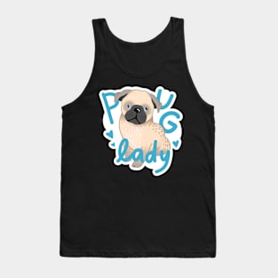 Pug Lady (cute hand drawn pug dog) Tank Top